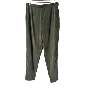 First Option Women Vintage Olive Green High Waist Trousers Pants Size 12